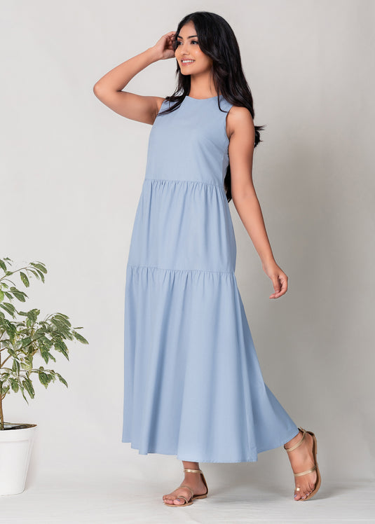 Sleeveless Tiered Maxi Dress