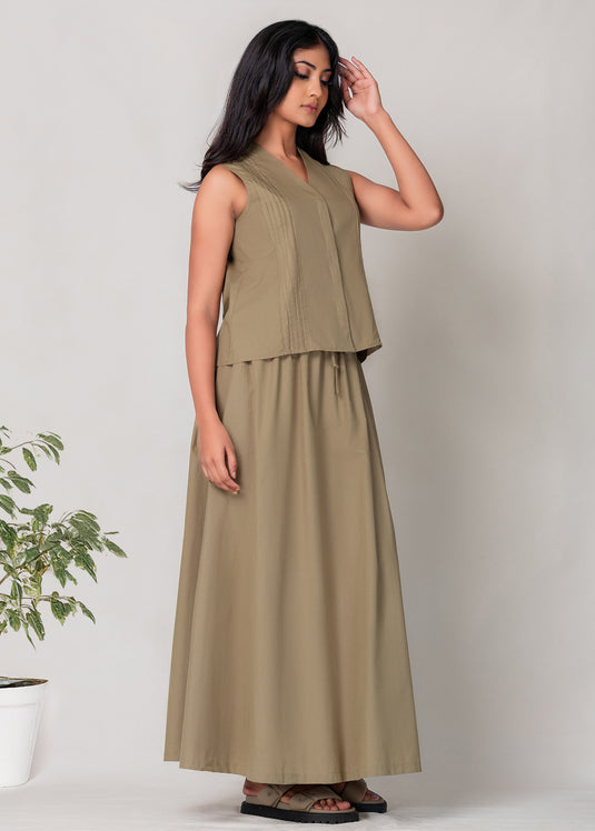 Drawcord Maxi Skirt