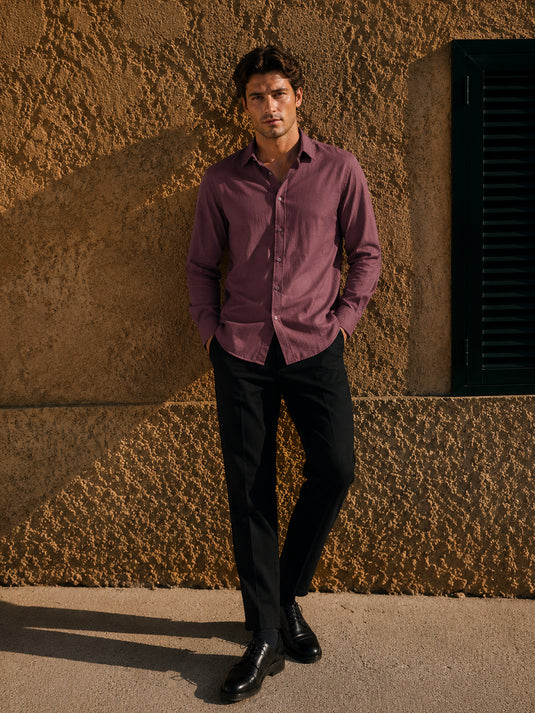 Straight Hem Long Sleeve Shirt