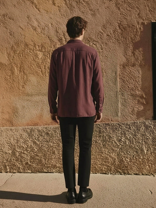 Straight Hem Long Sleeve Shirt