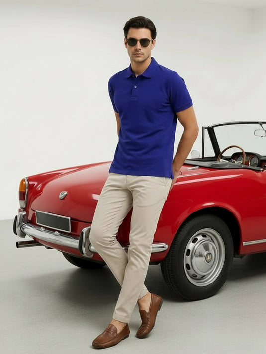 Carlo Slim Fit Polo T-shirt - Navy