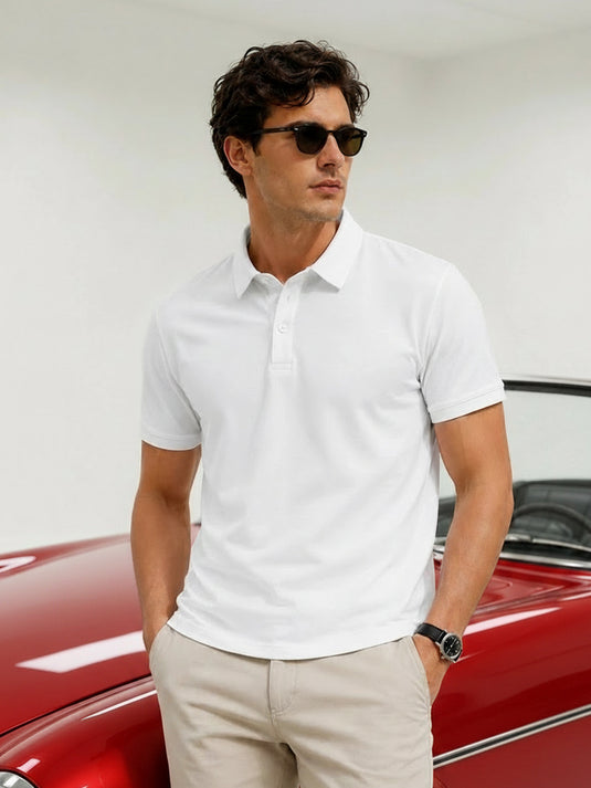 Carlo Slim Fit Polo T-shirt - White