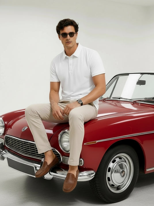 Carlo Slim Fit Polo T-shirt - White