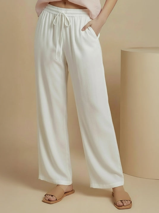 Basic linen drawcord pant