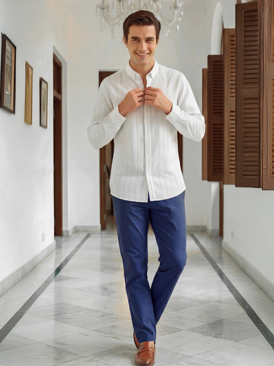 Casual Wear Stripe Long Sleeve Shirt