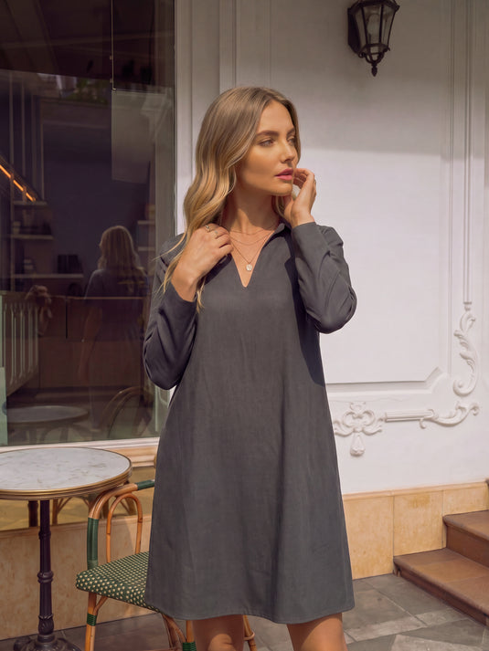 Long sleeve trapeze dress