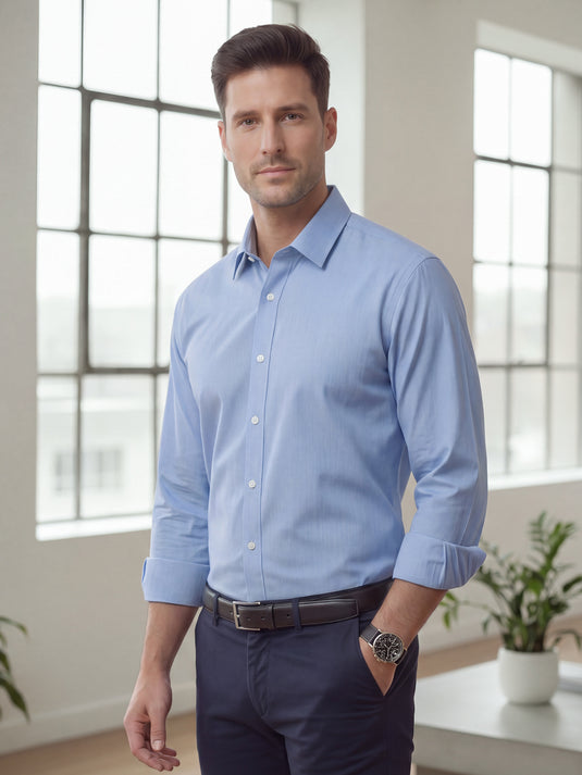 Office Wear Slim Fit Long Sleeve Shirt