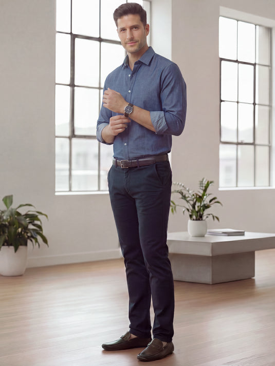 Office Wear Slim Fit Long Sleeve Shirt