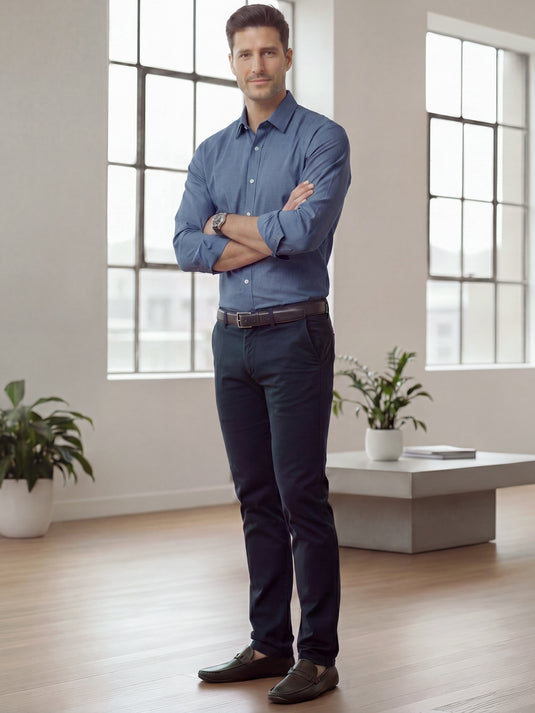 Office Wear Slim Fit Long Sleeve Shirt