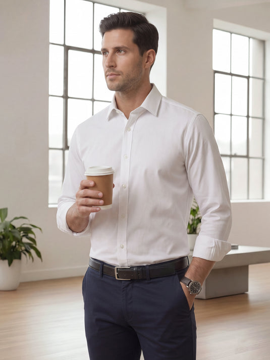 Office Wear Slim Fit Long Sleeve Shirt