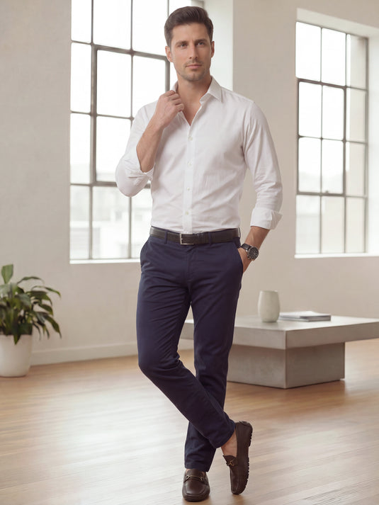 Office Wear Slim Fit Long Sleeve Shirt