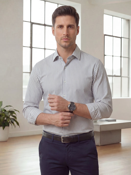 Office Wear Slim Fit Long Sleeve Shirt