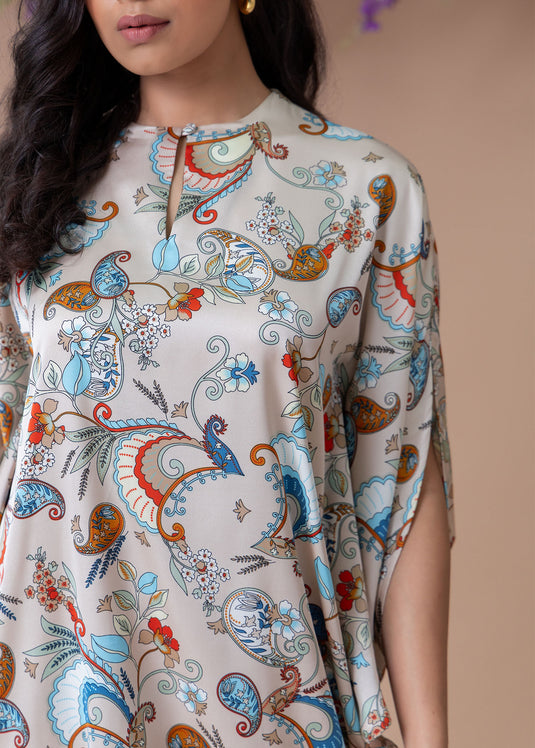 Printed kaftan dress