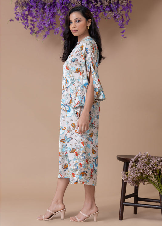 Printed kaftan dress