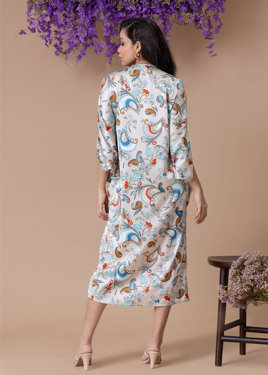 Printed kaftan dress