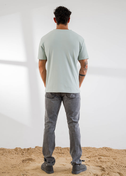 Half Placket Waffle T-Shirt