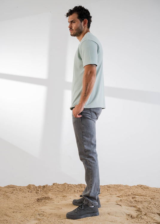 Half Placket Waffle T-Shirt