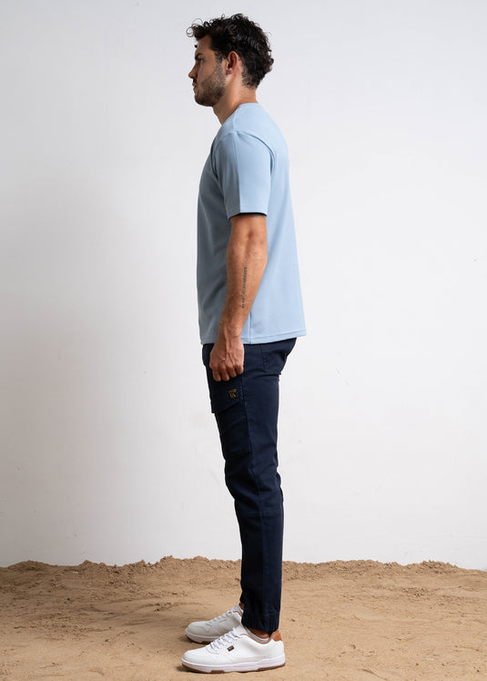 Half Placket Waffle T-Shirt