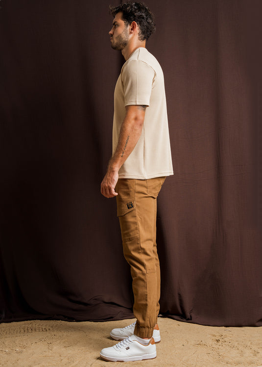 Half Placket Waffle T-Shirt