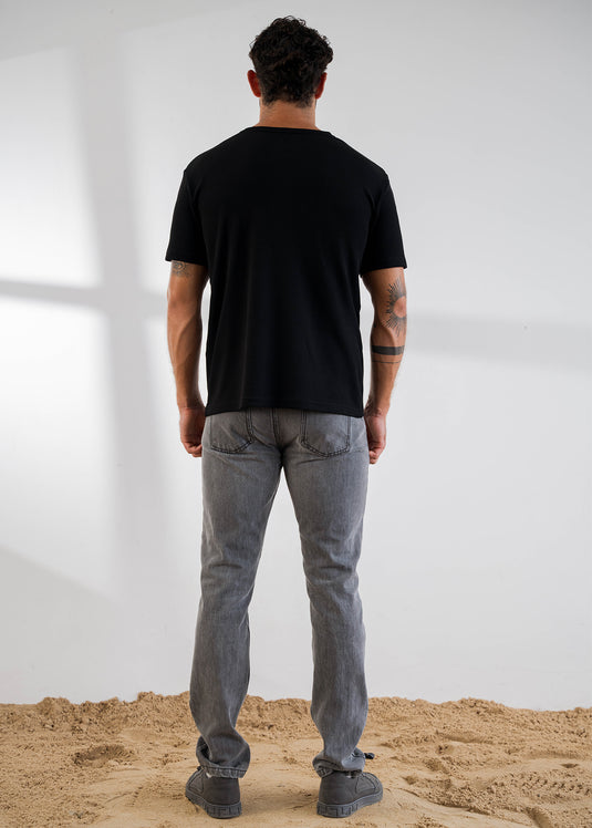 Half Placket Waffle T-Shirt