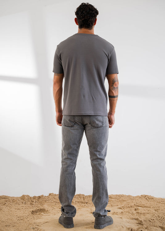 Half Placket Waffle T-Shirt