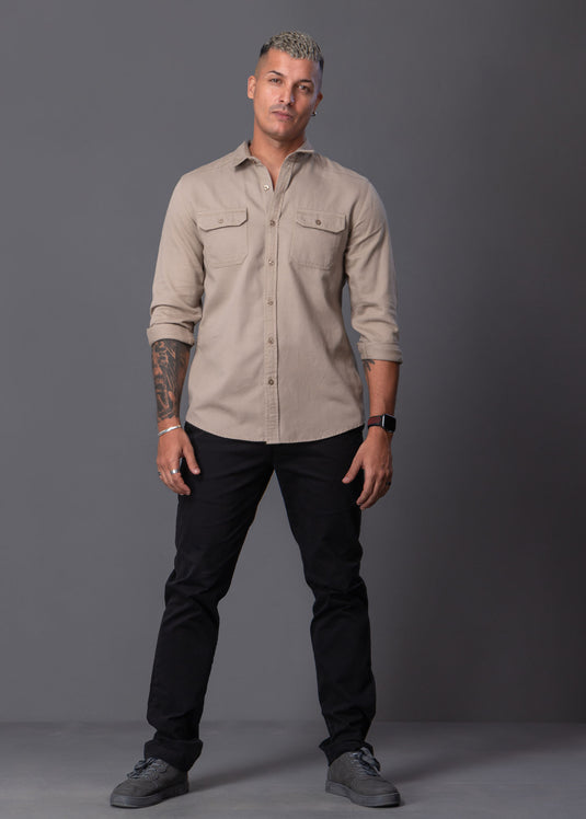 Casual Wear Double Pkt L/S Shirt