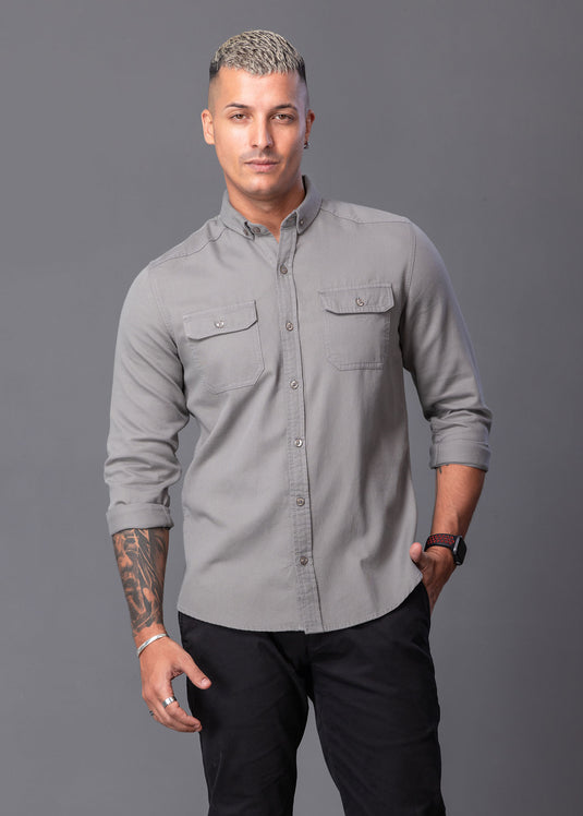 Casual Wear Double Pkt L/S Shirt