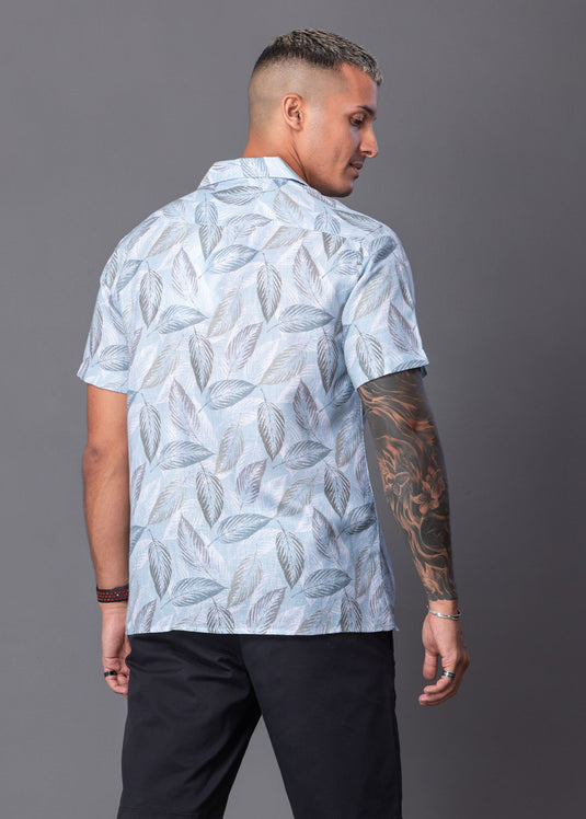 Casual Wear Printed Cuban Collar S/S Shirt