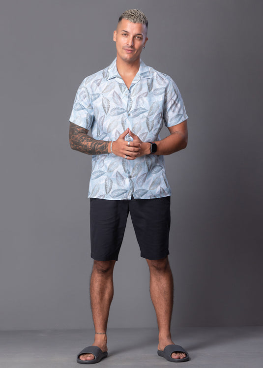 Casual Wear Printed Cuban Collar S/S Shirt