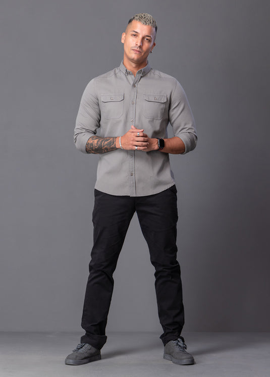 Casual Wear Double Pkt L/S Shirt