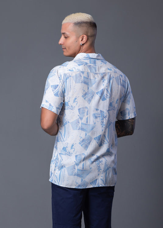 Casual Wear Printed Cuban Collar S/S Shirt