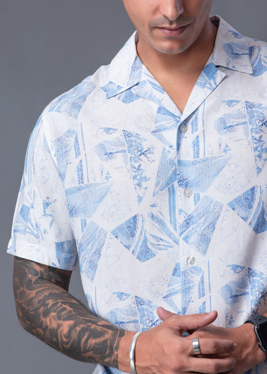 Casual Wear Printed Cuban Collar S/S Shirt