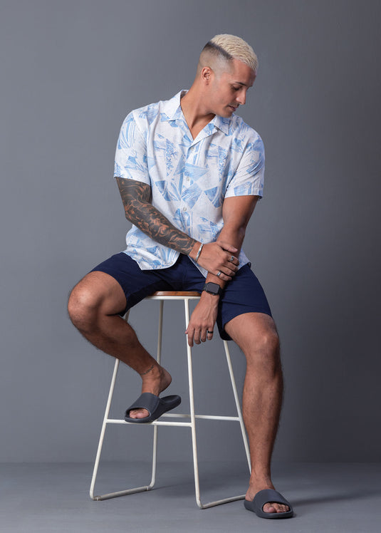 Casual Wear Printed Cuban Collar S/S Shirt