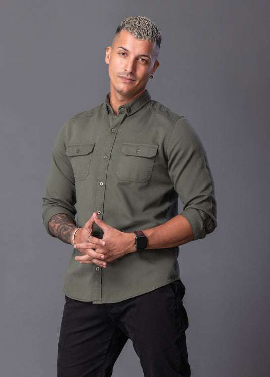 Casual Wear Double Pkt L/S Shirt