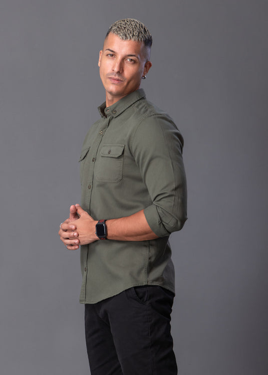 Casual Wear Double Pkt L/S Shirt