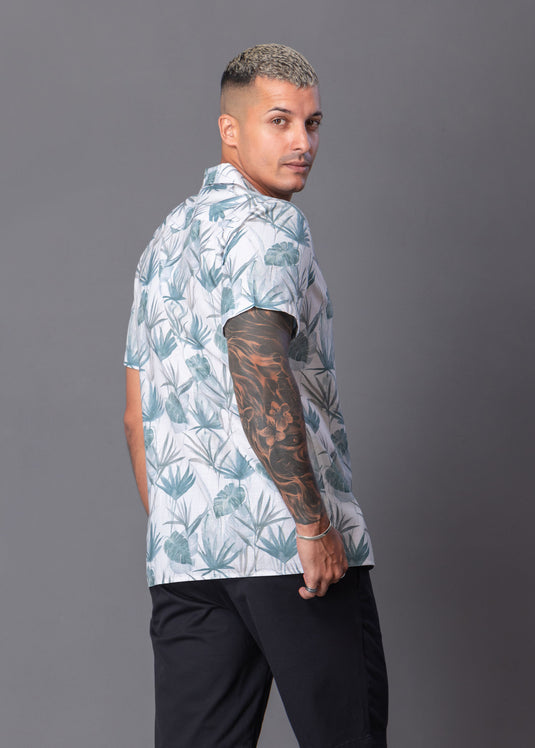 Casual Wear Printed Cuban Collar S/S Shirt