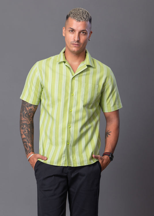 Casual Wear Printed Cuban Collar S/S Shirt