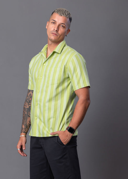 Casual Wear Printed Cuban Collar S/S Shirt