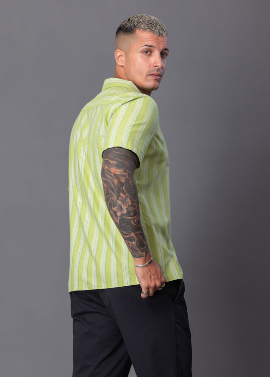 Casual Wear Printed Cuban Collar S/S Shirt