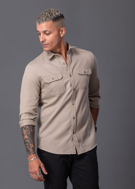 Casual Wear Double Pkt L/S Shirt