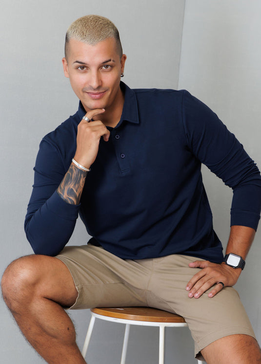 Casual Wear Self collar L/S T-shirt