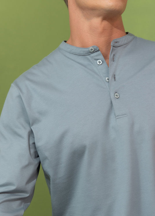 Casual wear manderin  collar L/S T-shirt