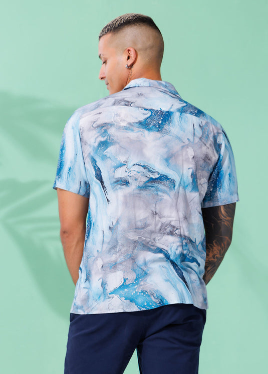 Printed Cuban Collar Shirt