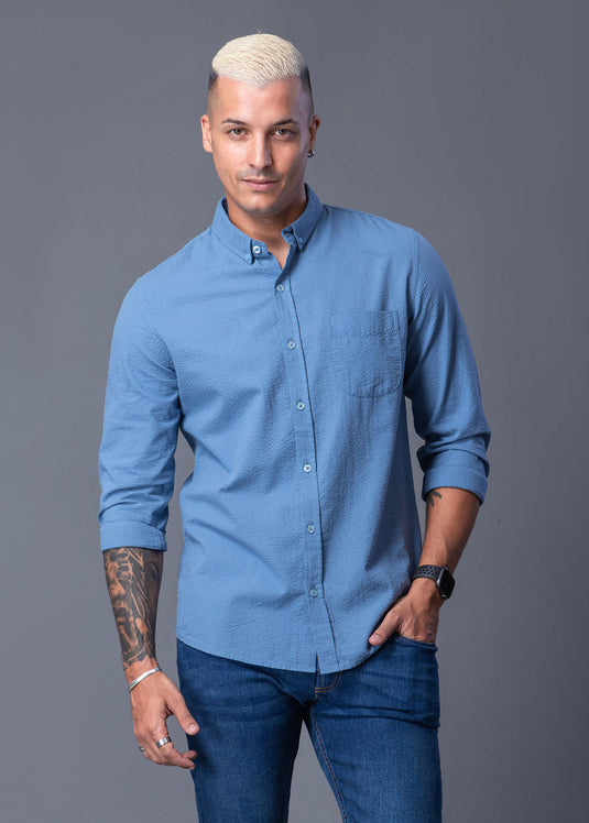 Seersucker Long Sleeve Shirt