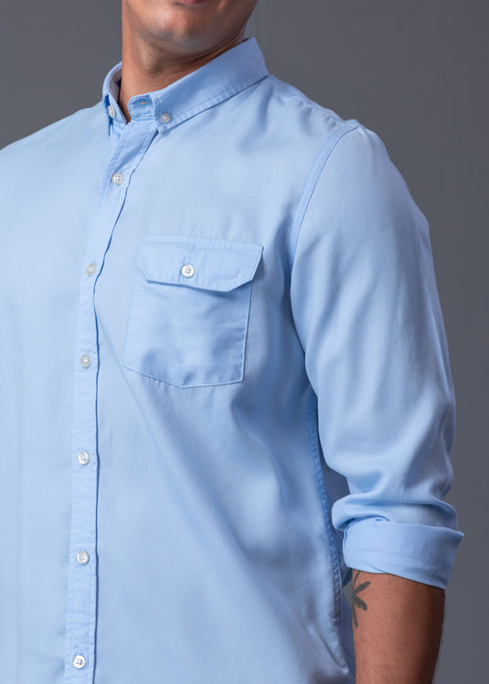 Detailed L/S Shirt With Flap PKT