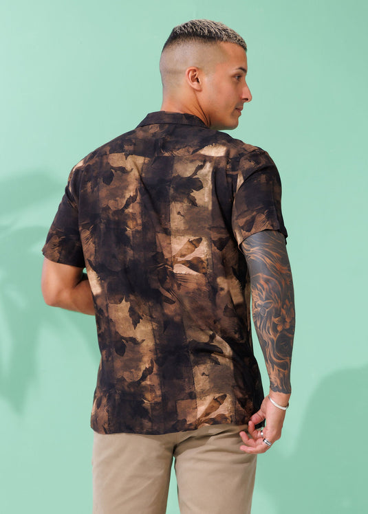 Printed Cuban Collar Shirt