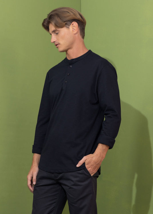 Casual wear manderin  collar L/S T-shirt