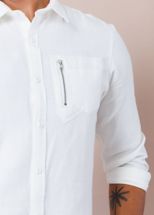 Detailed Linen L/S Shirt