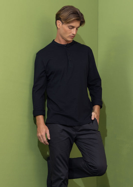 Casual wear manderin  collar L/S T-shirt