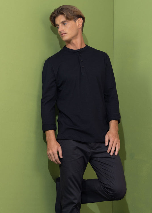 Casual wear manderin  collar L/S T-shirt